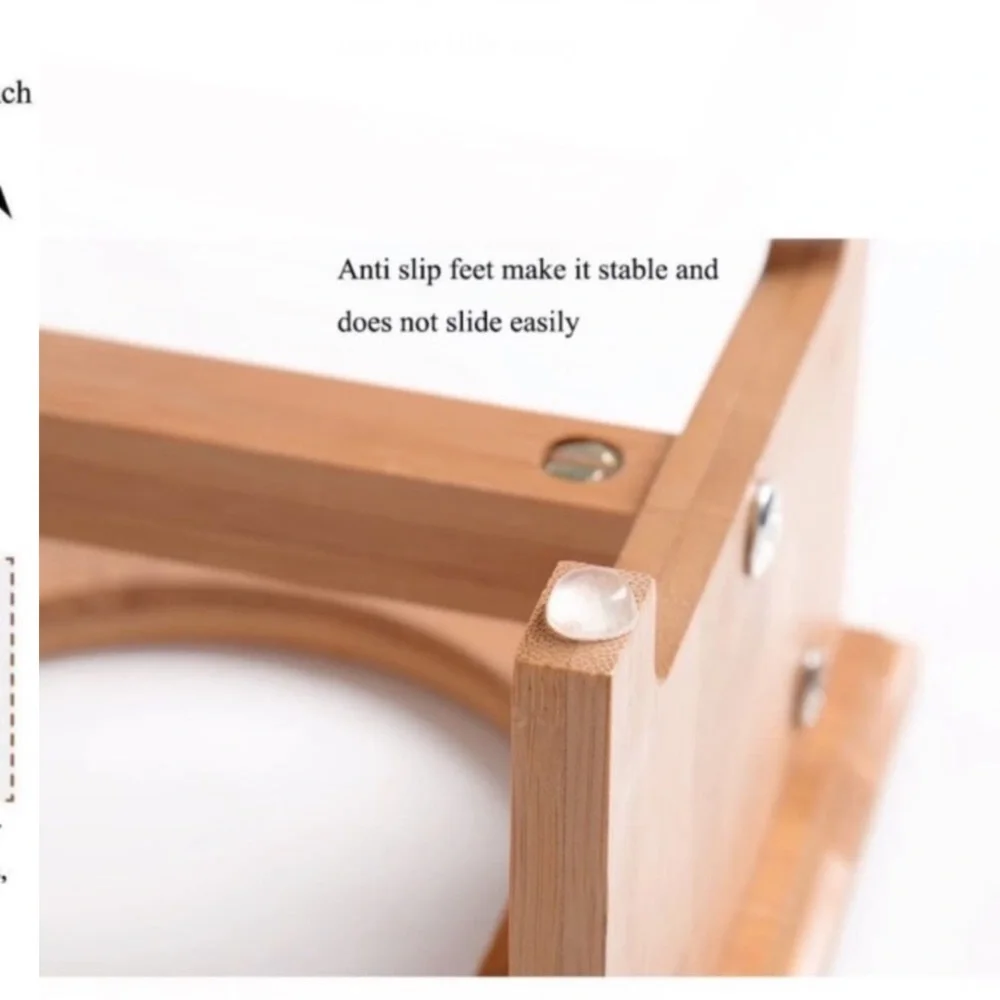 Pet Bowls Bamboo Elevated Stand Feeder